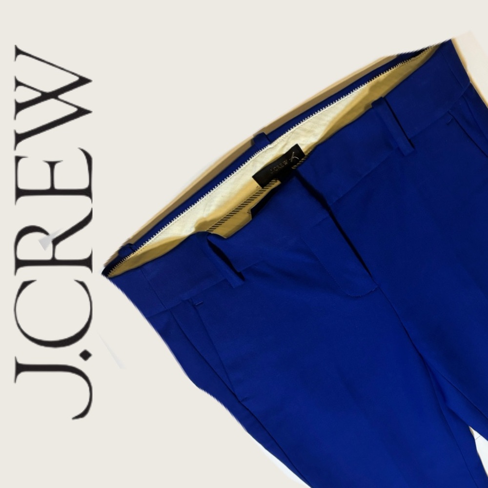 J.Crew NWT G9062 Bright Royal Blue Straight Leg Cropped Pants 2T - Picture 3 of 9